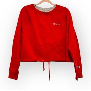 Champion Women’s Campus Fleece Cropped Crew Sweatshirt | Red | Size Large